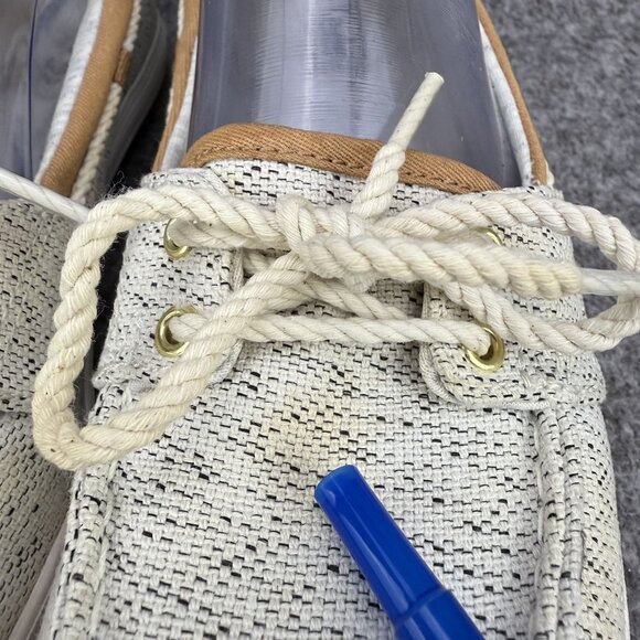 ✅Womens 8 Keds Ortholite Canvas Boat Shoes Beige Rope Laces Casual Comfort Sneak - Picture 7 of 14